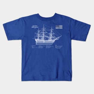 HMS Victory ship plans. Lord Nelson flagship - ABDpng Kids T-Shirt